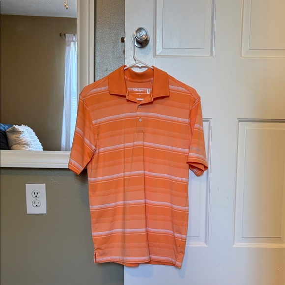 Walter Hagen Men's Orange Striped Polo Shirt - Picture 1 of 5